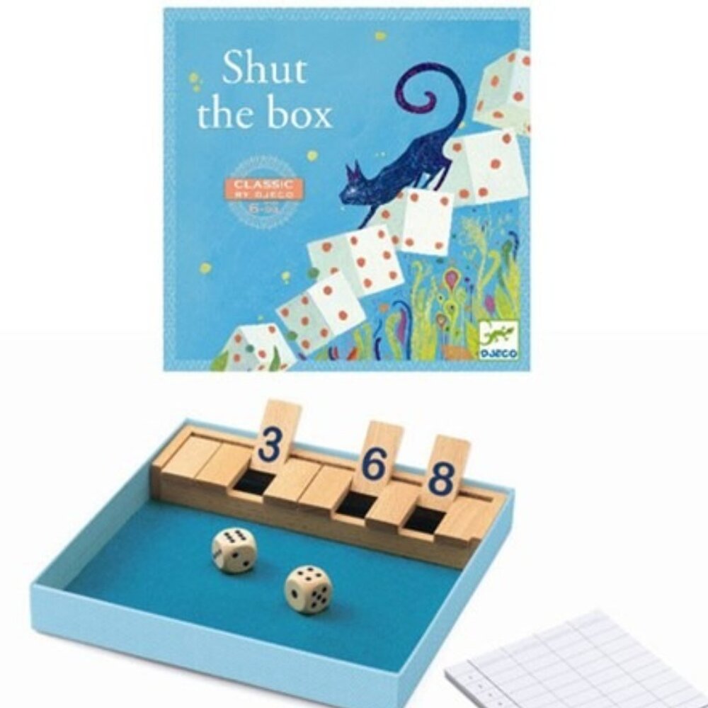 Djeco Wooden Shut the Box Classic Game-Math skills Game New Sealed